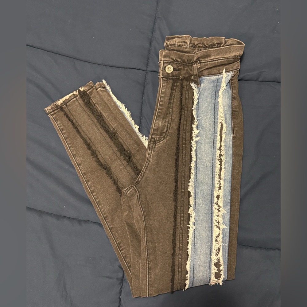 Black and Blue Distressed Jeans